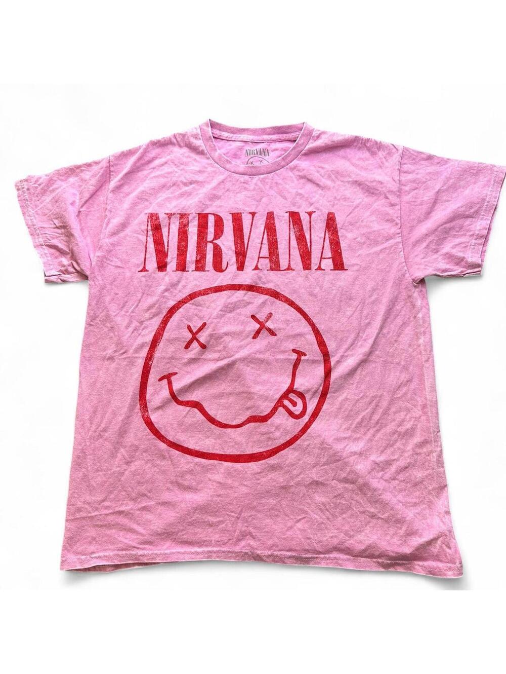 Nirvana Iconic Smiley Face Logo Tee - Large